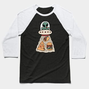 Alien Foodie Invasion Baseball T-Shirt